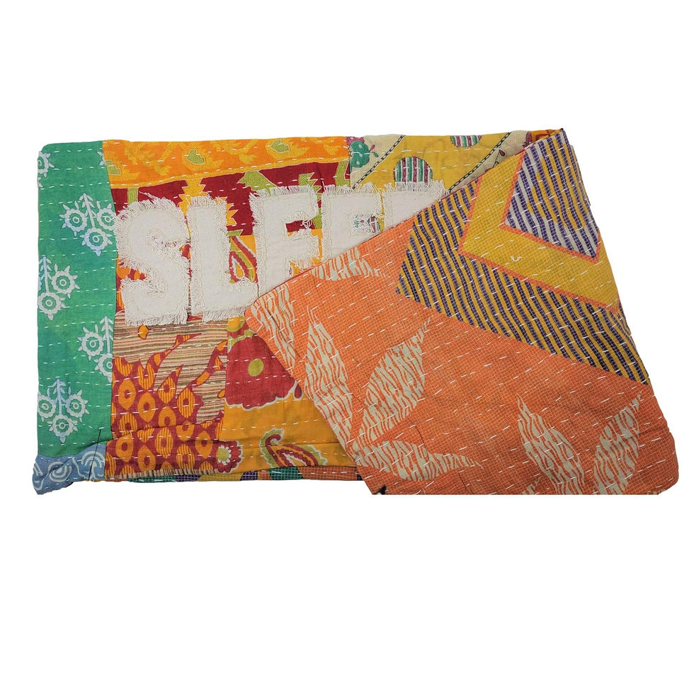 Thumbnail: "Sleeps With Dogs" Oversize Kantha Pillow