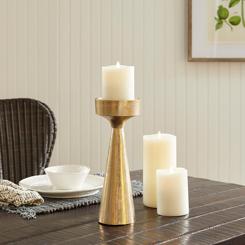Thumbnail: Tapered Ash Gold Pillar Candleholder