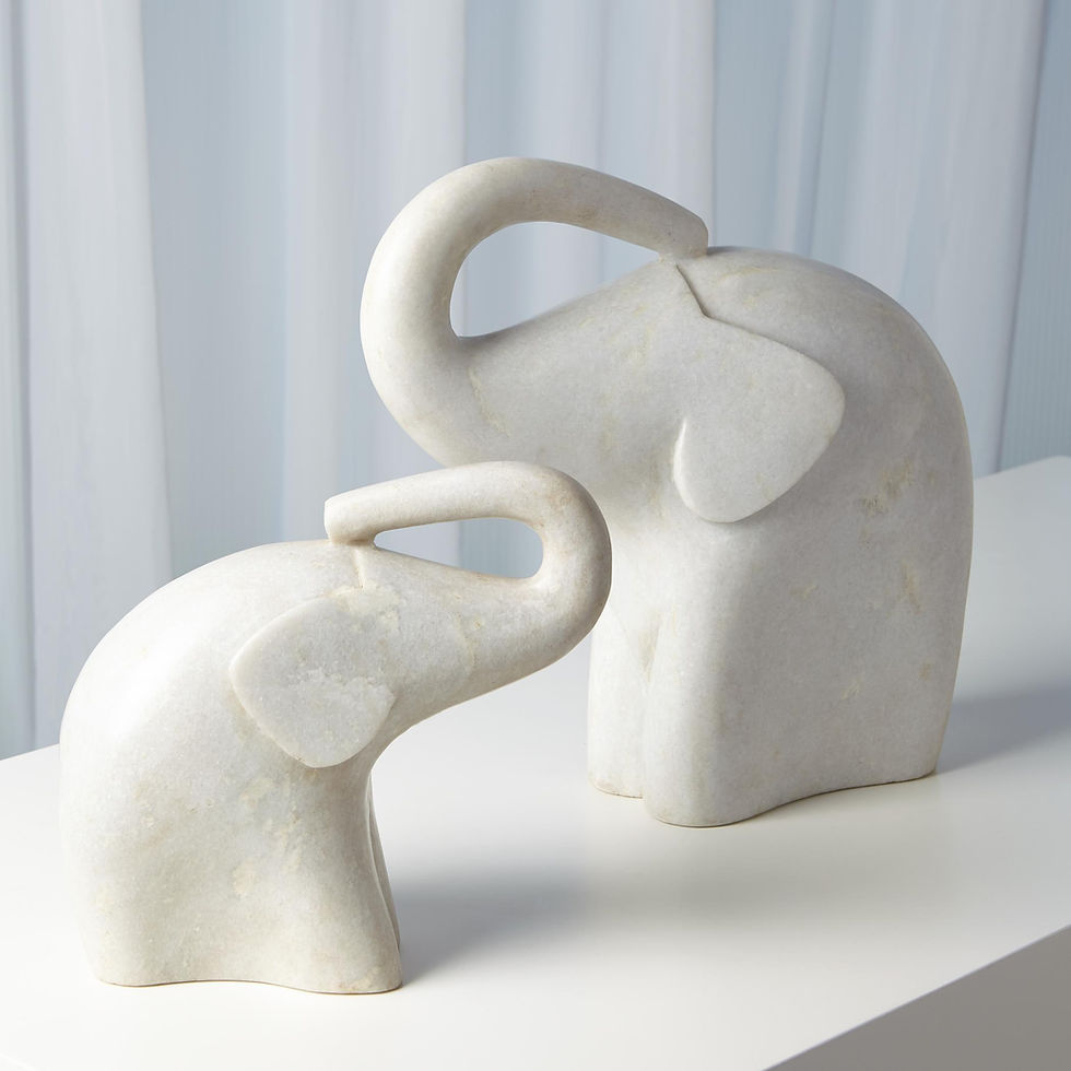 Thumbnail: Lucky Elephant Marble Statues