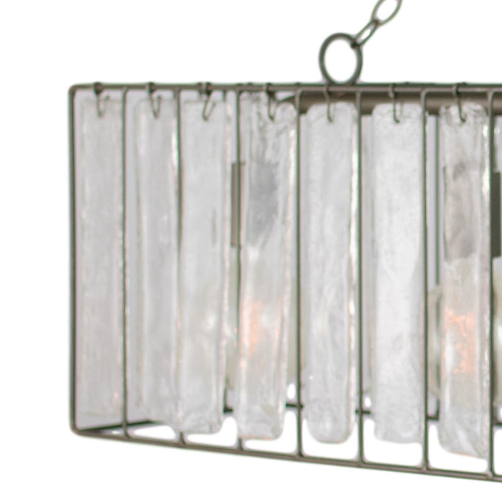 Thumbnail: Rustic Elegant Glass Chimes Rectangle Pendant Light
