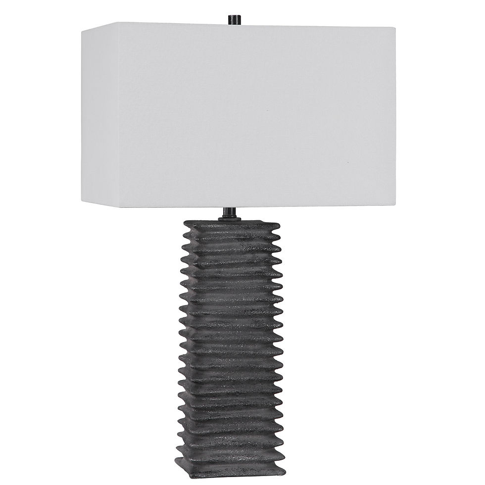 Thumbnail: Ribbed Industrial Ceramic Table Lamp