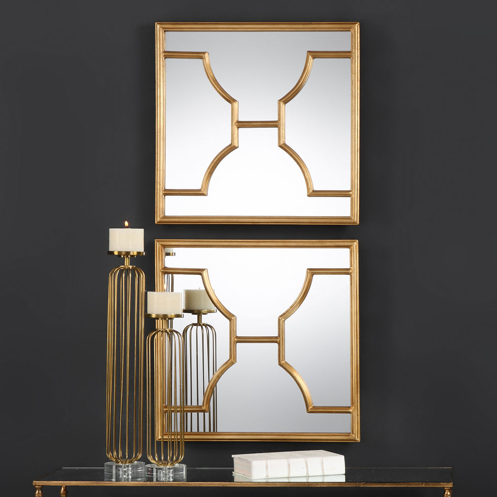 Thumbnail: Two Arabesque Fretwork Mirror Squares