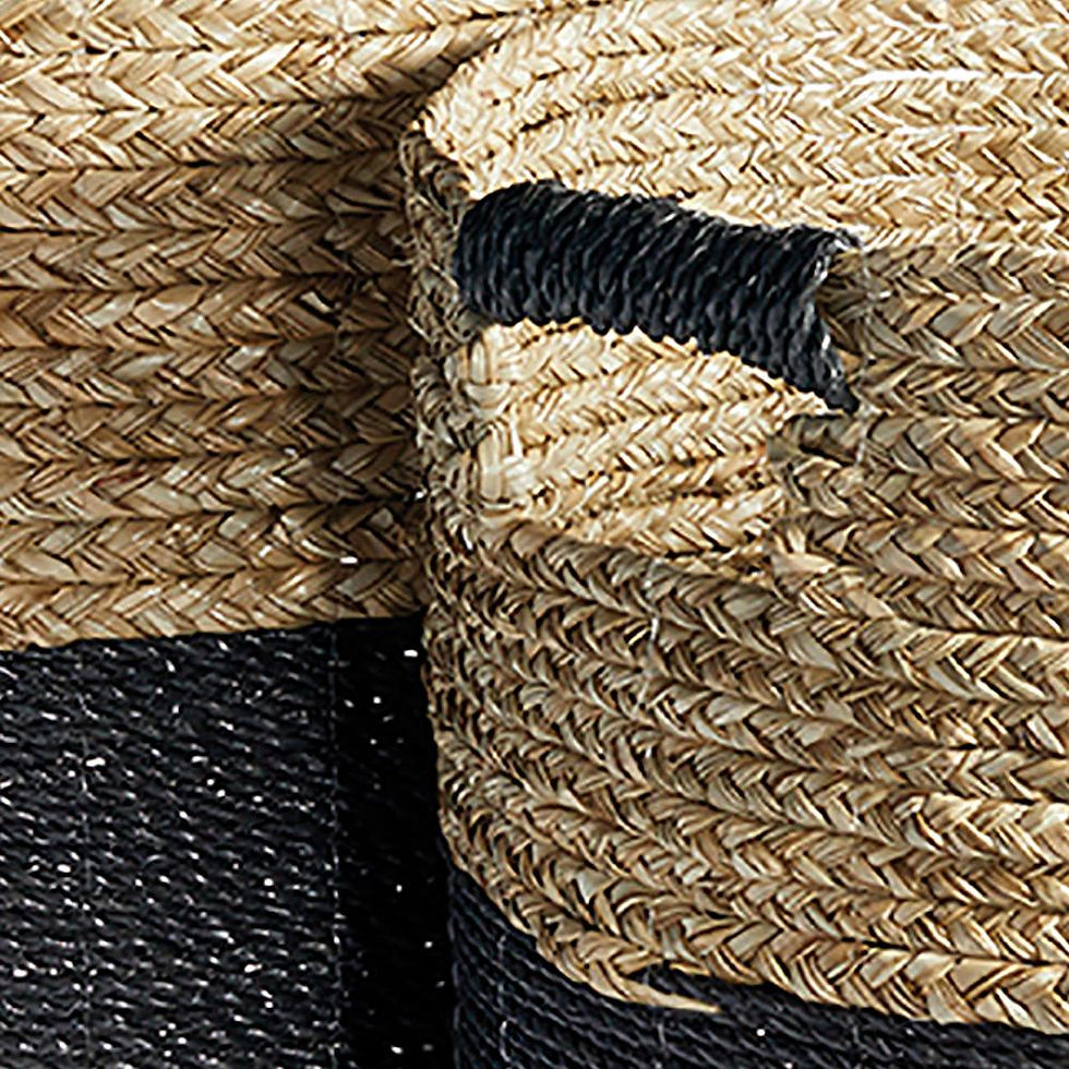 Thumbnail: Two Tone Natural Tote Baskets - Hamper