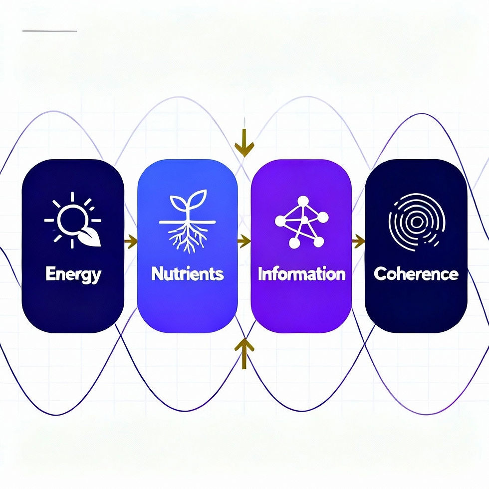 Nature’s quantum symphony—forest interconnected by mycelial threads and quantum coherence patterns | FutureU Human Coaching