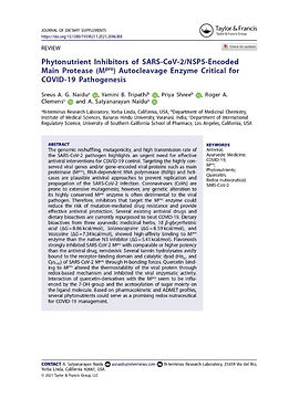 Phytonutrient Inhibitors of SARS-CoV-2NSP5-Encoded Main Protease (Mpro) Autocleavage Enzym