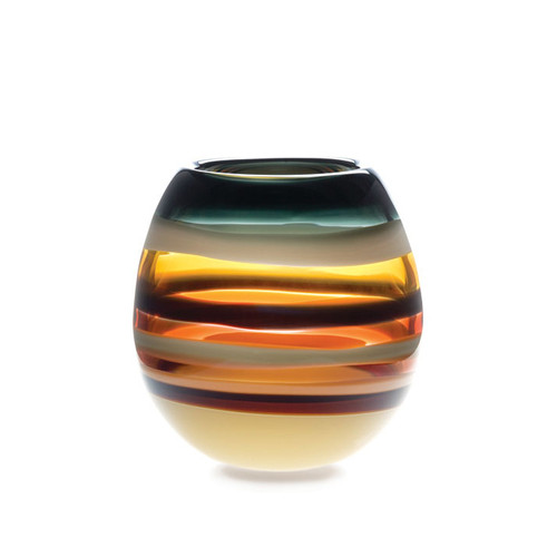 Siemon & Salazar TENBANDEDAMBERBARRELVASE