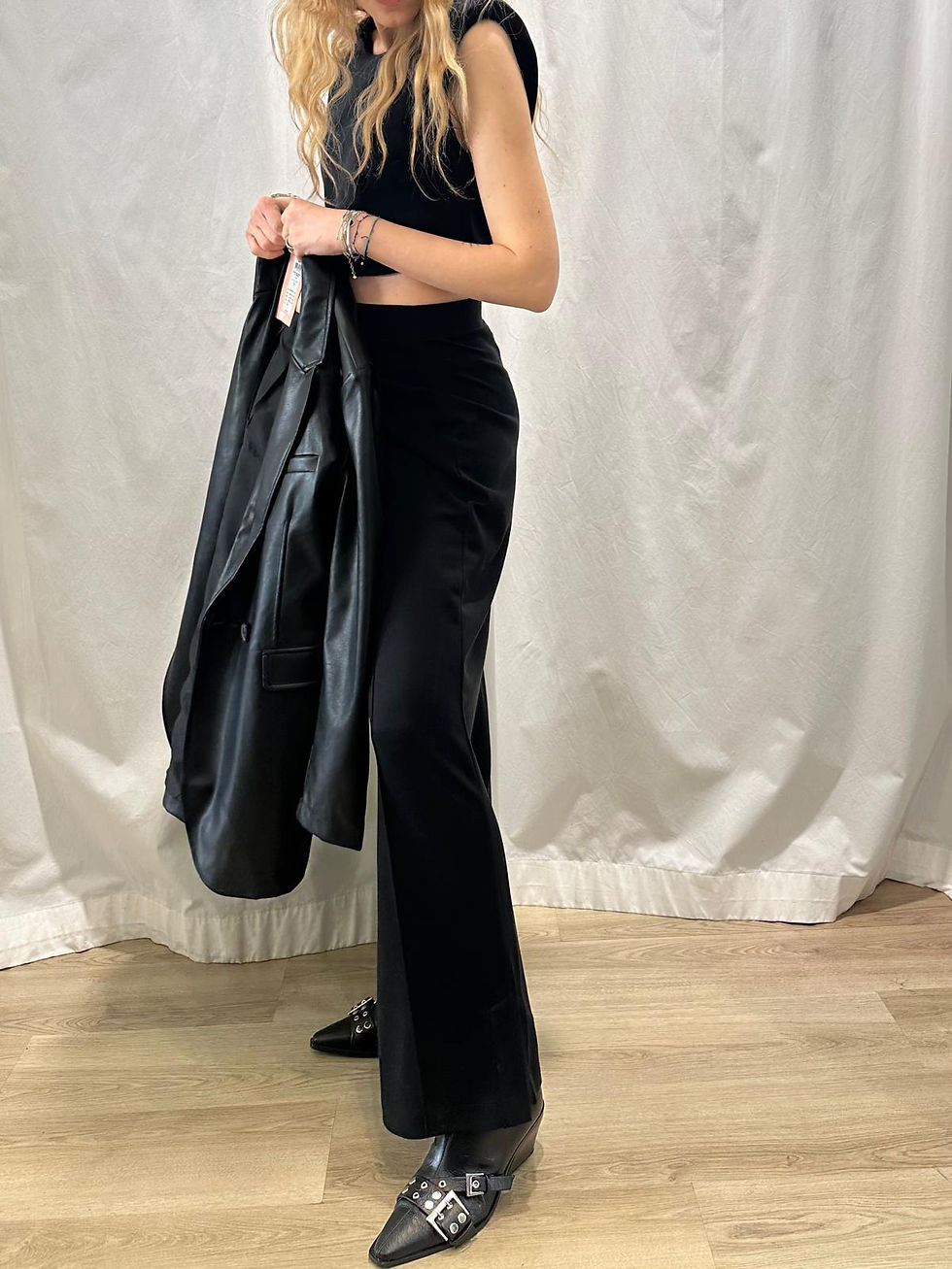 Miniatura: Blazer MARY ecopelle nero