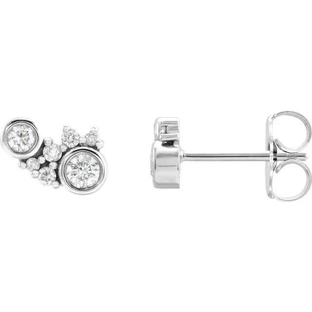 Diamond Scatter Bezel Earrings