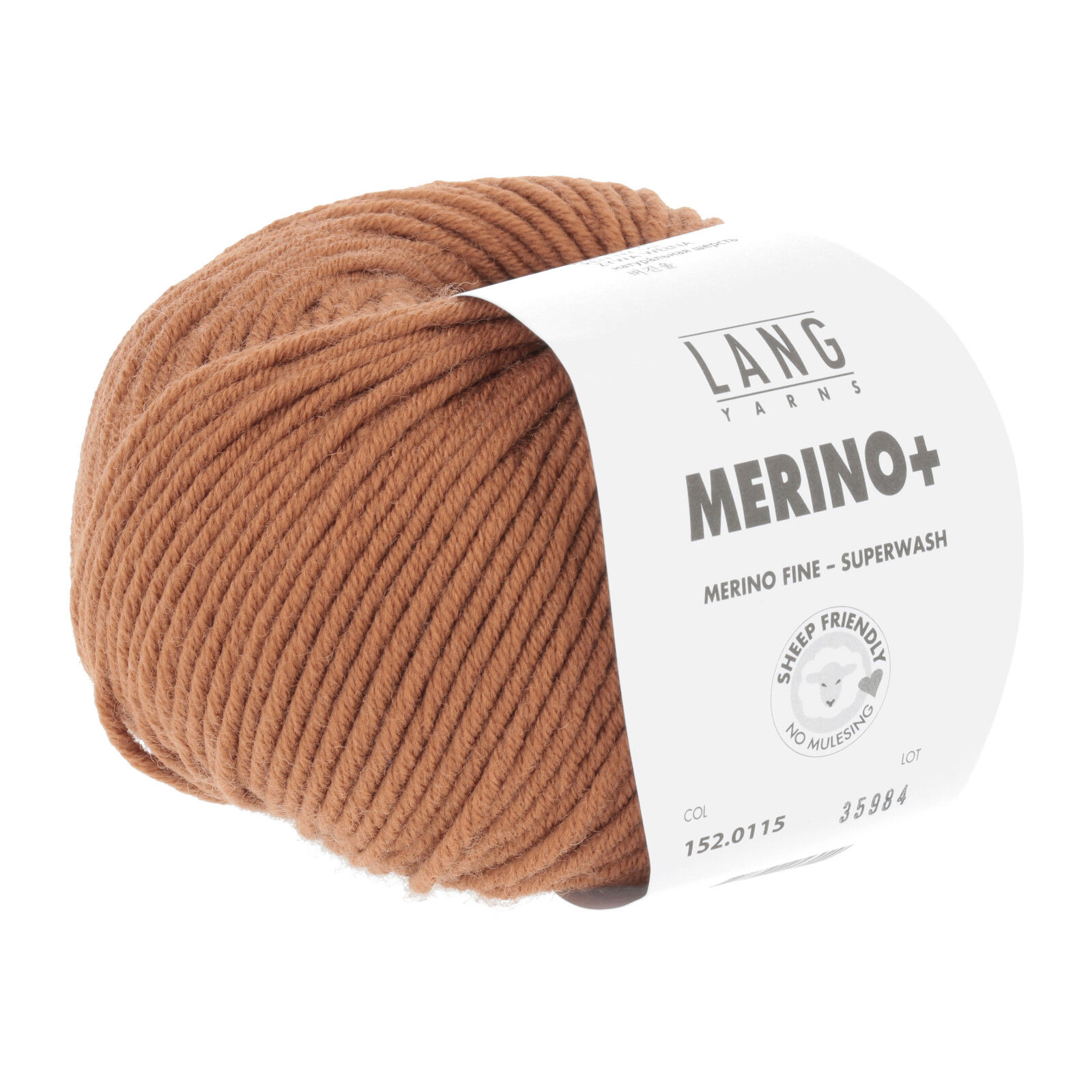 Lang Yarns Merino+ Farbe 0115 braun orange