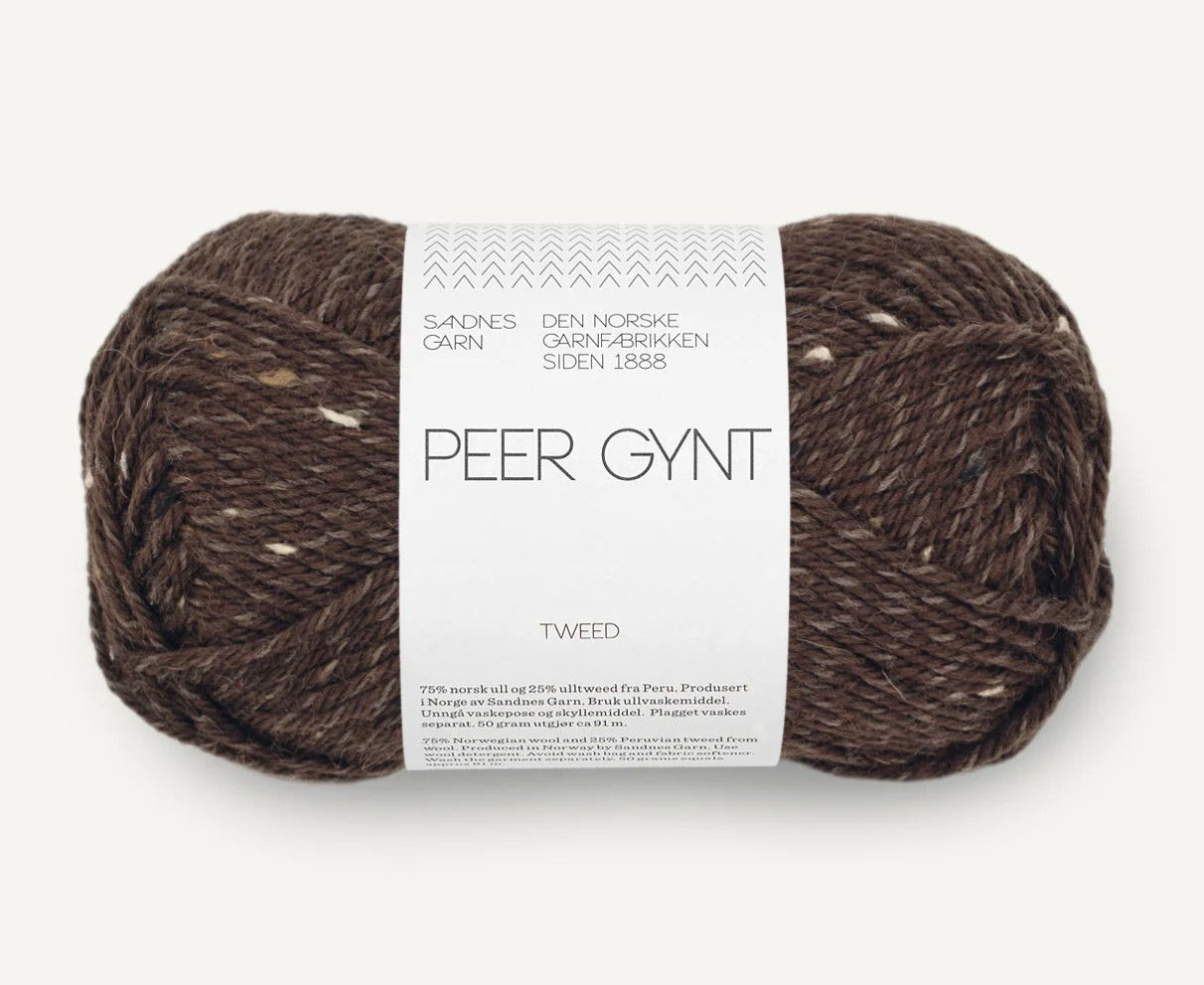 Sandnes Garn Peer Gynt Farbe 3085 mork brun tweed