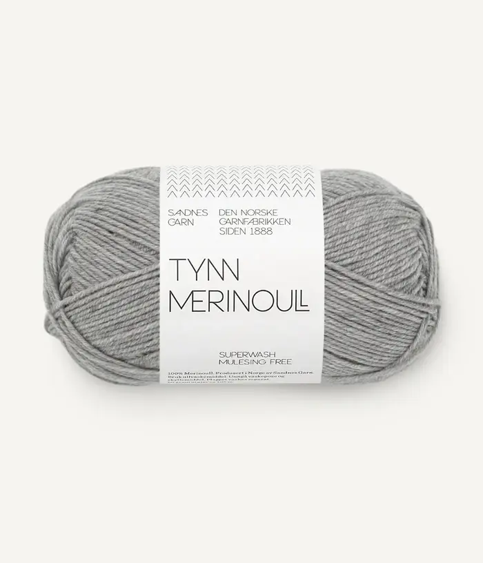 Sandnes Garn Tynn Merinoull Fb. 1042 grey mottled