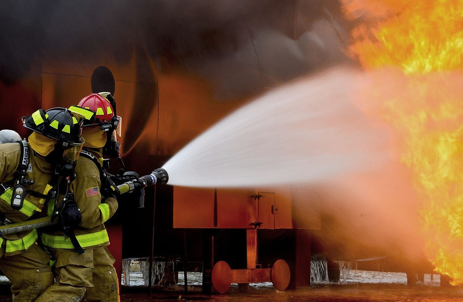 Firefighters Battling Fire