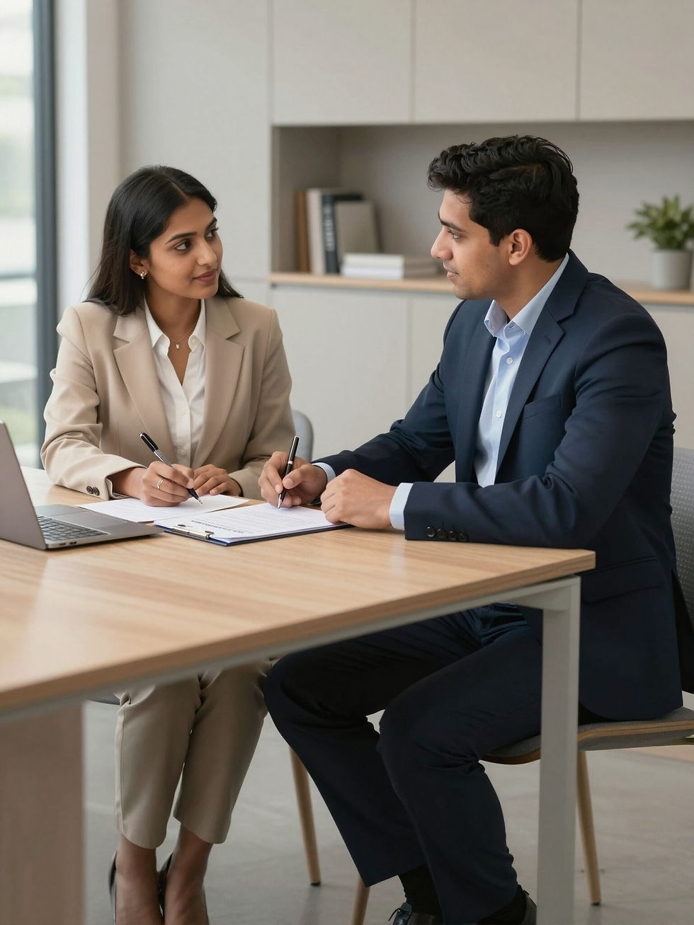 Expert immigration consultant analyzing migration data