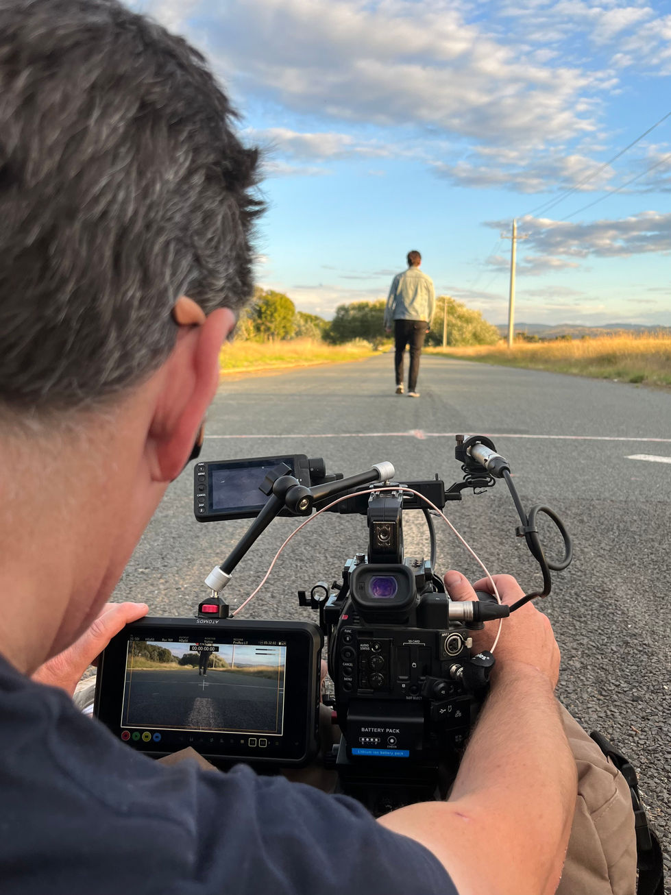 Cameraman filming a scene for Fragments webseries