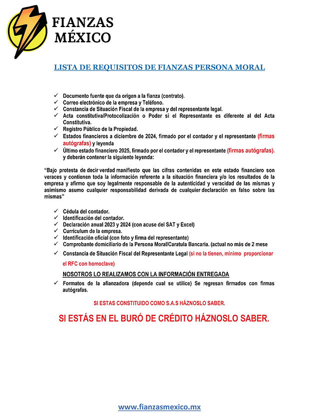 Fianza Persona Moral