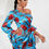 Thumbnail: Floral Print One Shoulder Knot Side Satin Dress