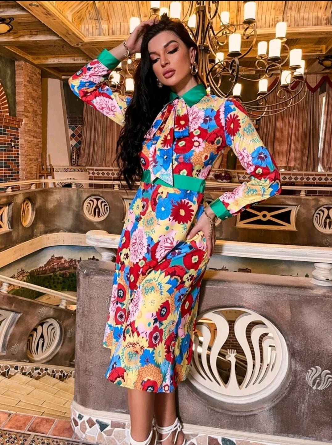 Essentials Women's Surplice Maxi Dress