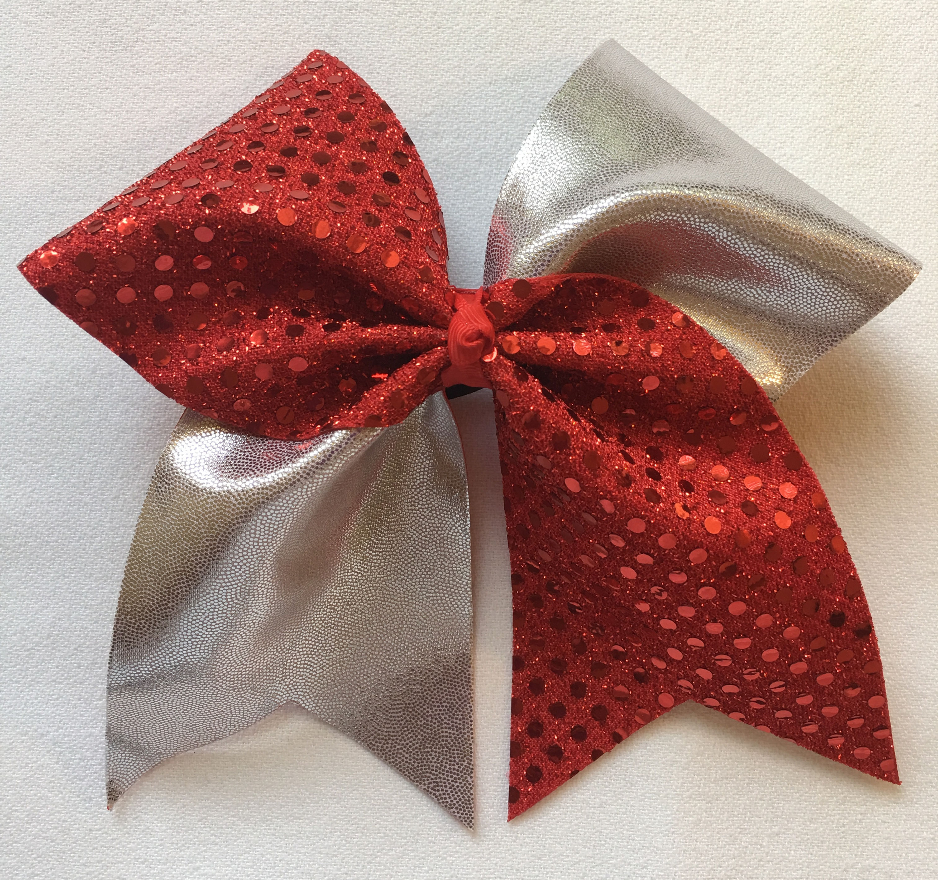 Red Sequins & Silver Mystique Bow