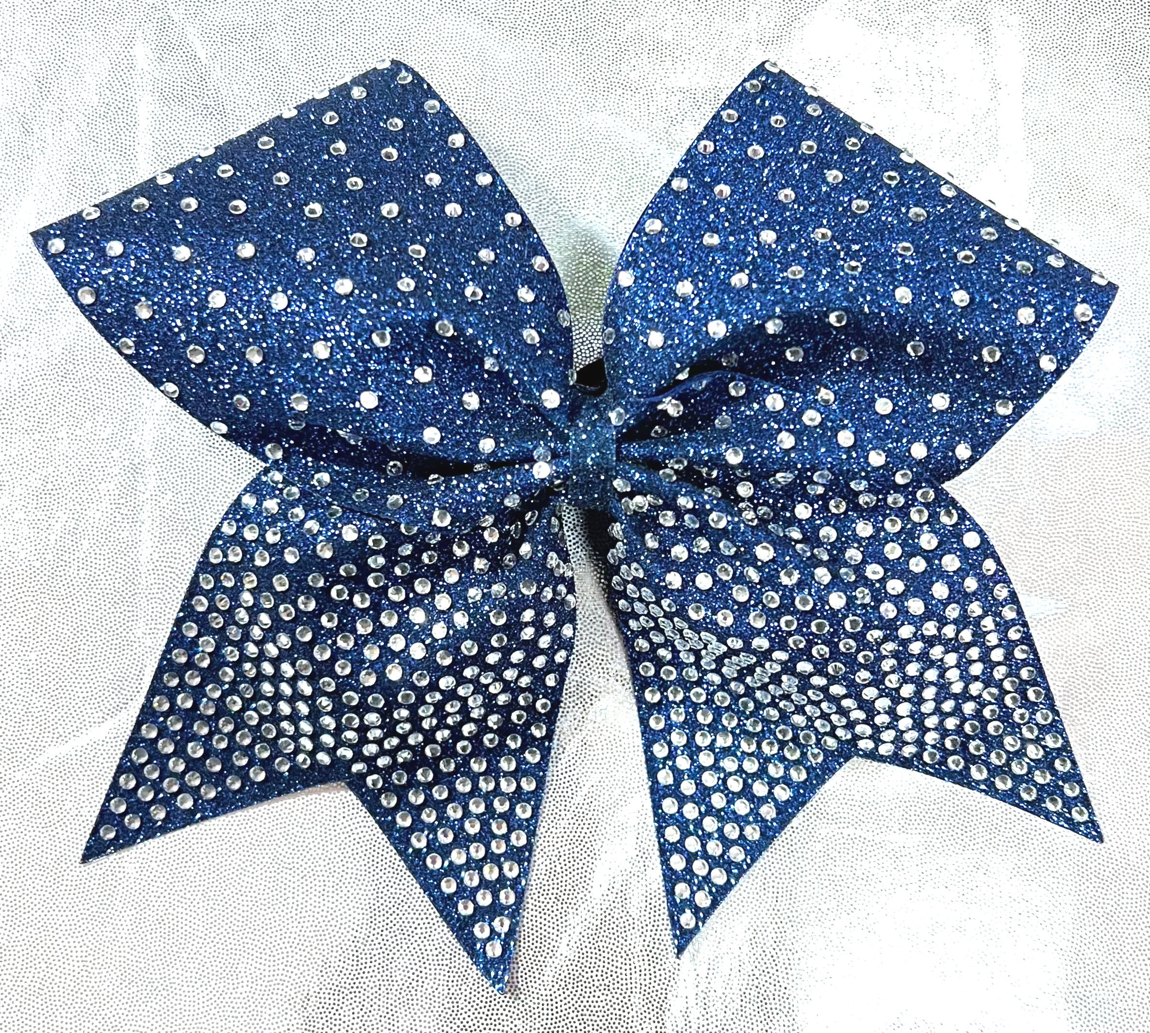 Freda - Navy Glitter w/ Rhinestone Faded Scattered Bow 