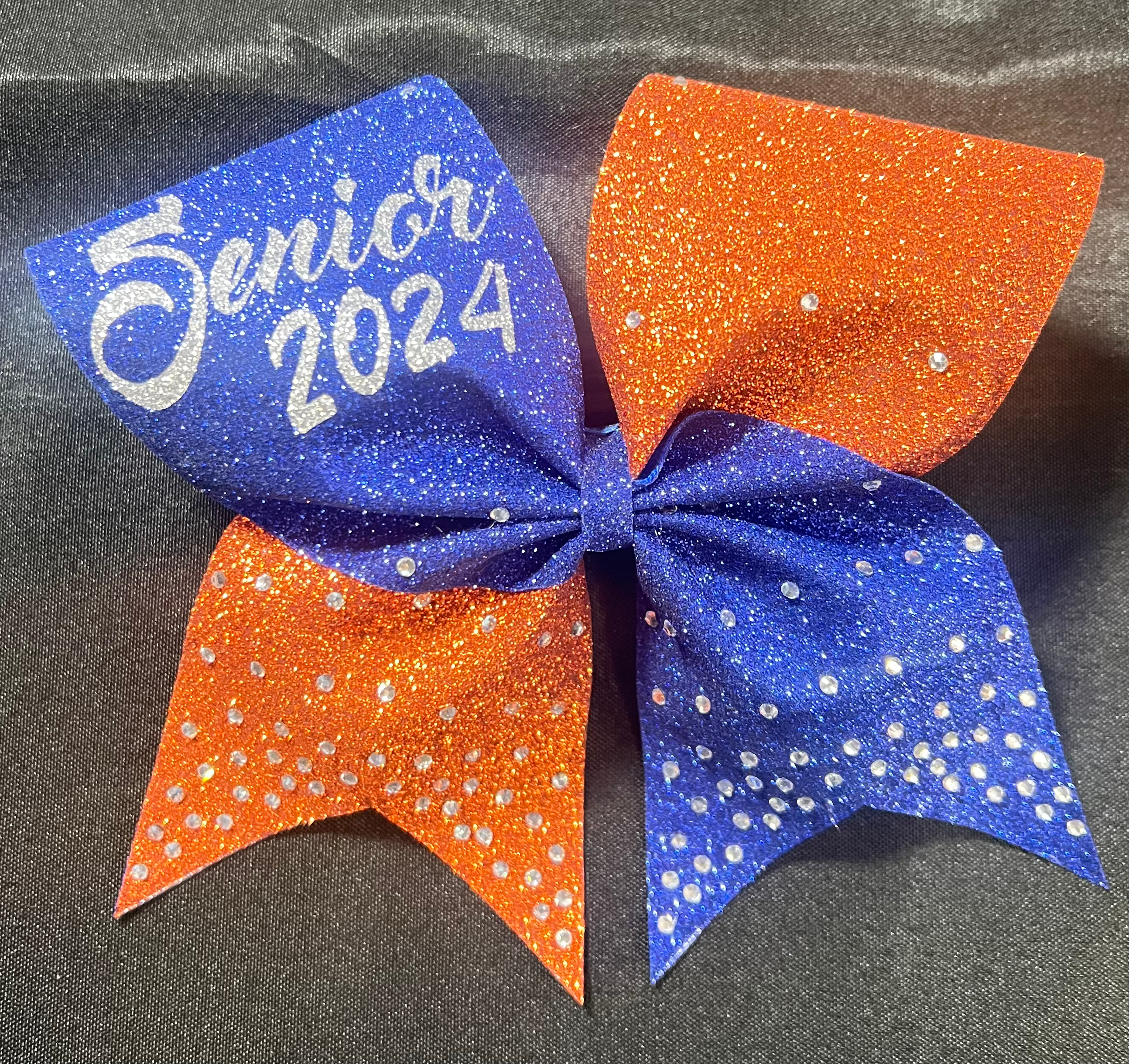 Sage - Two Tone Glitter Rhinestone Senior Bow