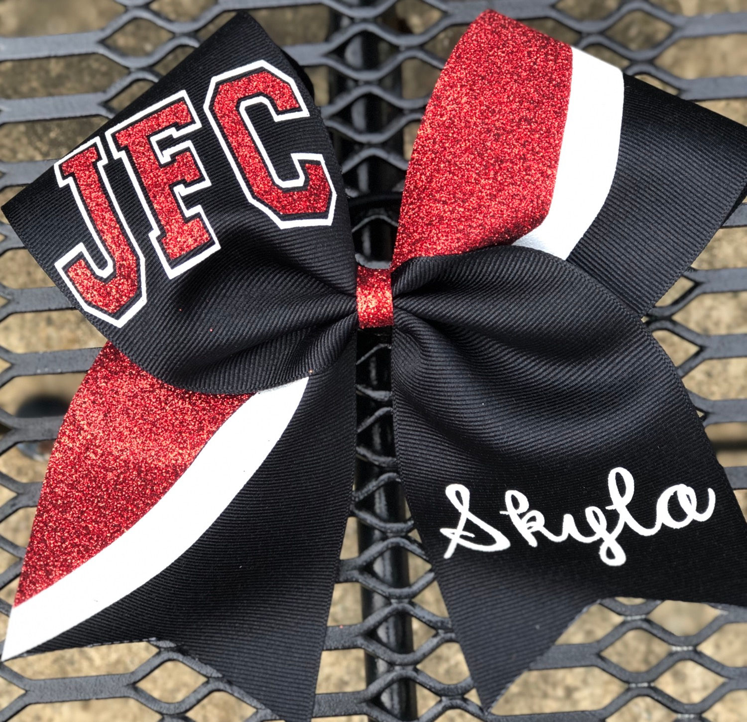 Half Swoosh Bow Black Red & White 