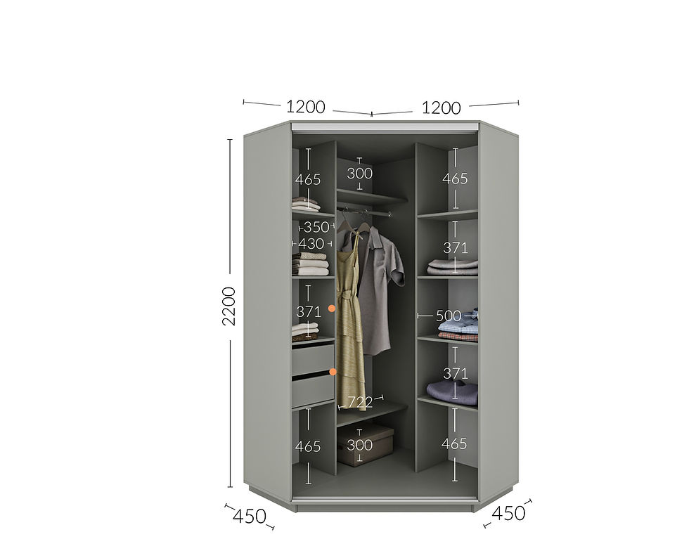 Miniatură: Dulap de Colt Inaltime 2,2m