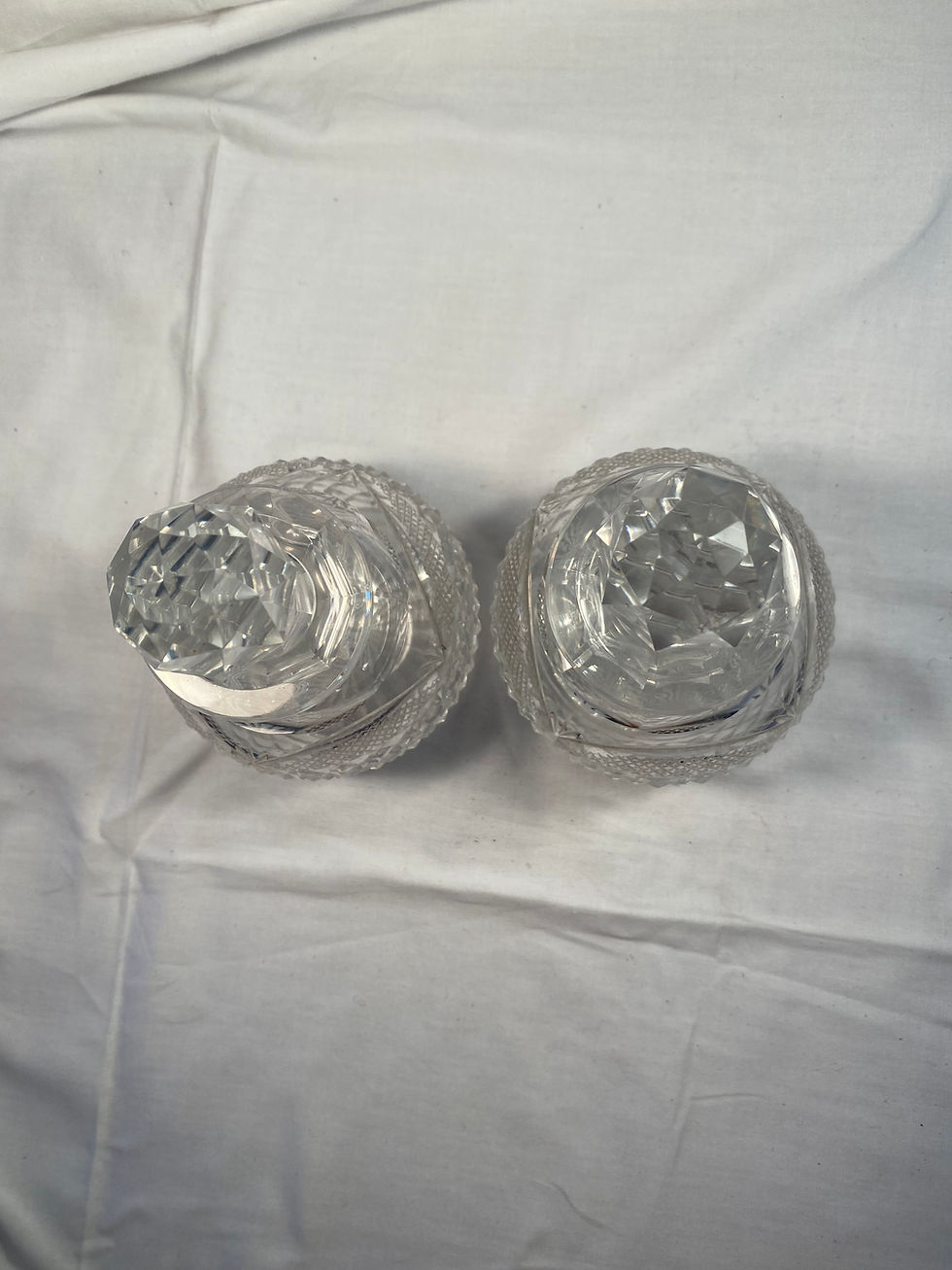 Thumbnail: Antique English Cut-Glass Decanters, Pair