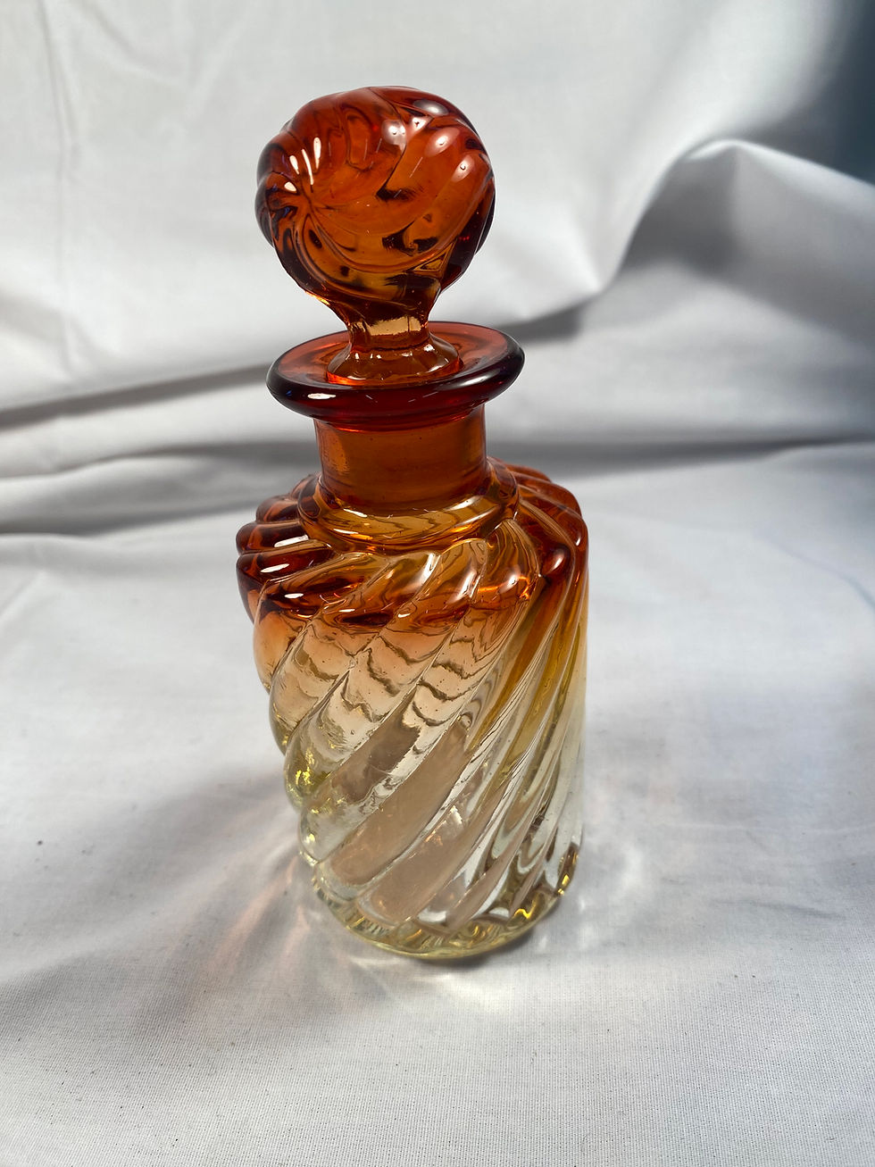 Thumbnail: Antique, Baccarat Rubina Swirl perfume/cologne bottle decanter with stop