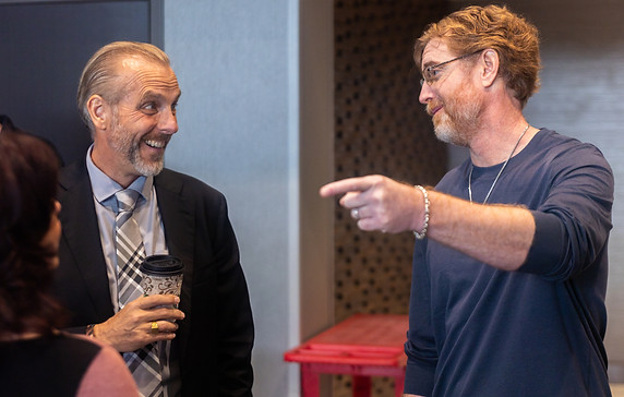 Dr. Bryan Ardis and John Richardson discussing health and wellness at the Secrets in Healthcare conference