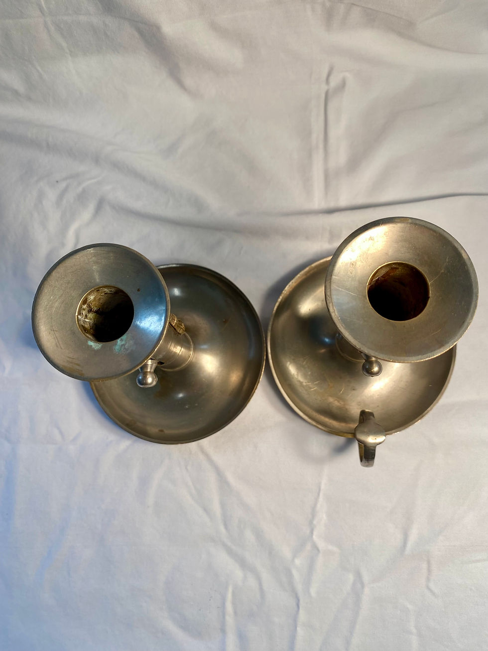 Thumbnail: Antique, French, Zinc, Candlesticks