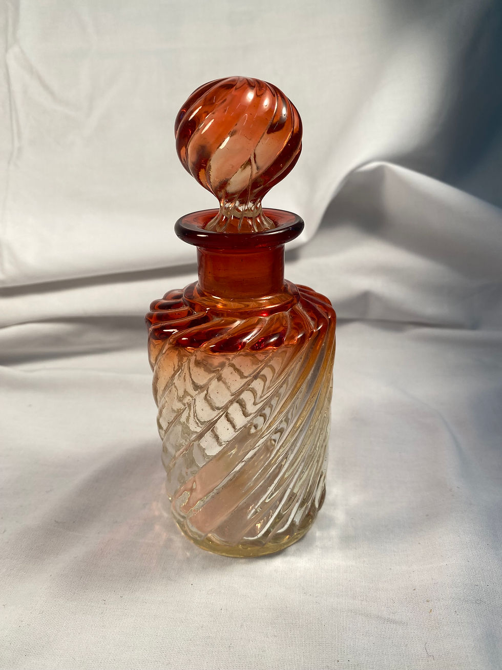 Thumbnail: Antique, Baccarat Rubina Swirl perfume/cologne bottle decanter with stop