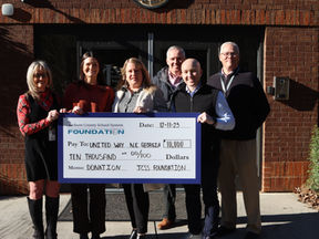 JCSS Foundation donated $10,000 to the United Way of Northeast Georgia on Thursday, Dec. 11, 2025