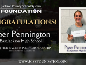 Piper Pennington, recipient of the Heather Backer P.E. Scholarship