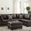 Thumbnail: Reversible format sectional sofa with ottoman and throw pillows 4 colors