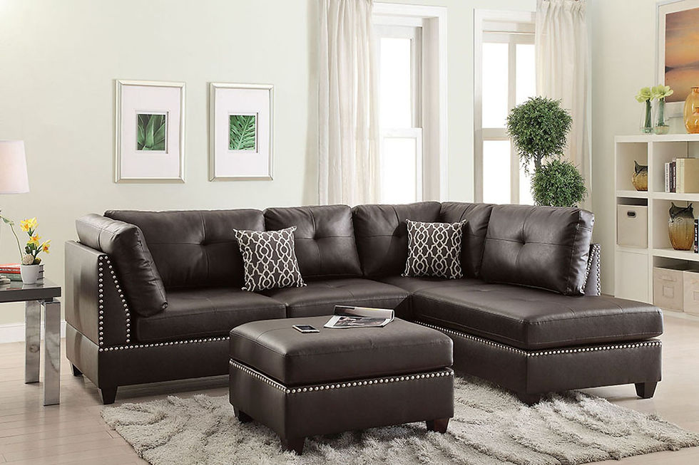 Thumbnail: Reversible format sectional sofa with ottoman and throw pillows 4 colors