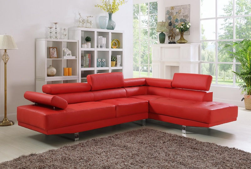Thumbnail: Sectional Sofa modern adjustable headrest chrome legs