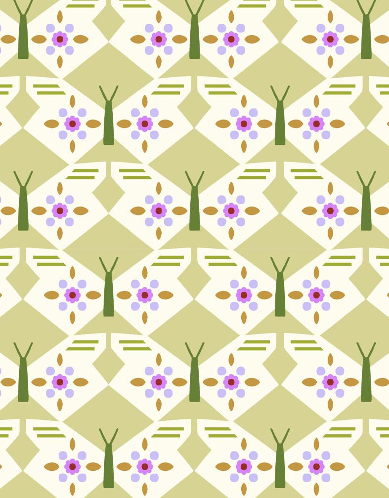 Thumbnail: Estampado mariposas folk