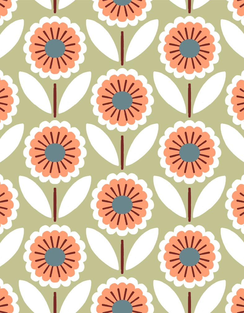 Thumbnail: Estampado flores melocotón