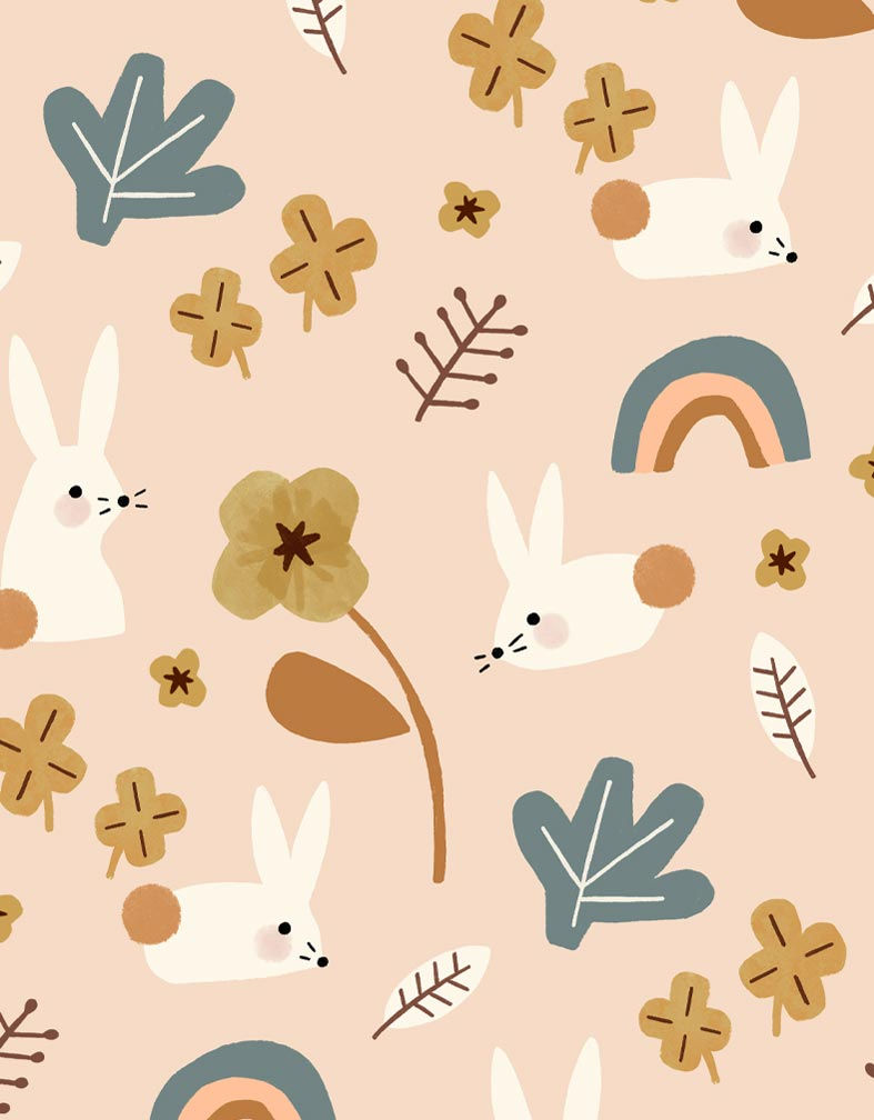 Thumbnail: Estampado conejos y flores
