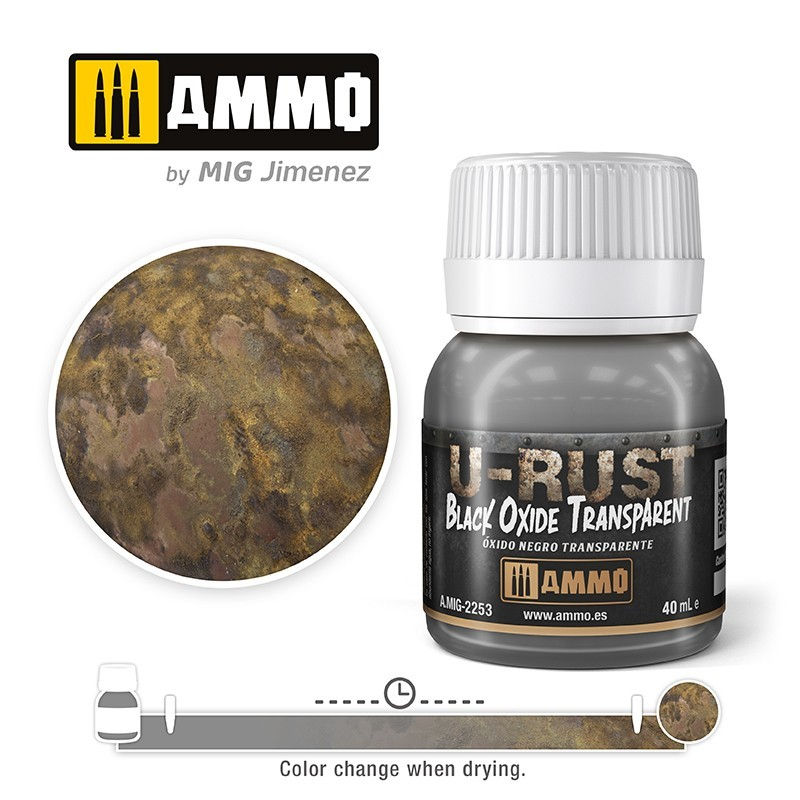A.mig-2253 U-RUST black oxide transparent 40ml ammo by mig