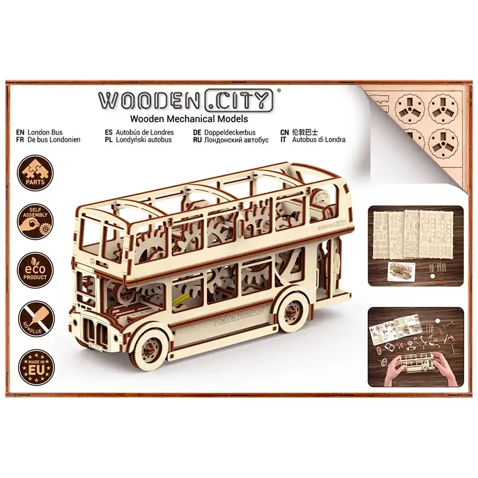 Thumbnail: Wooden city London bus 