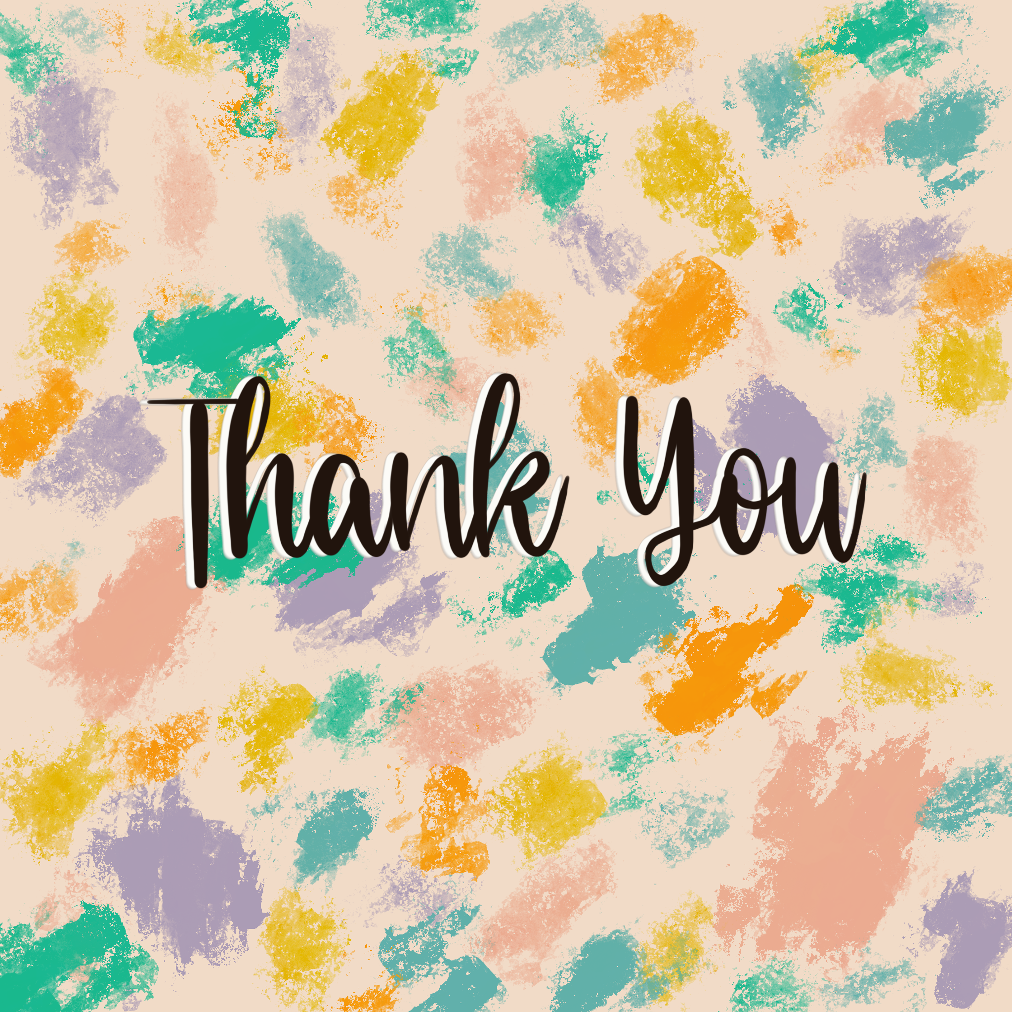 Pink Paint Splatter Thank You Card