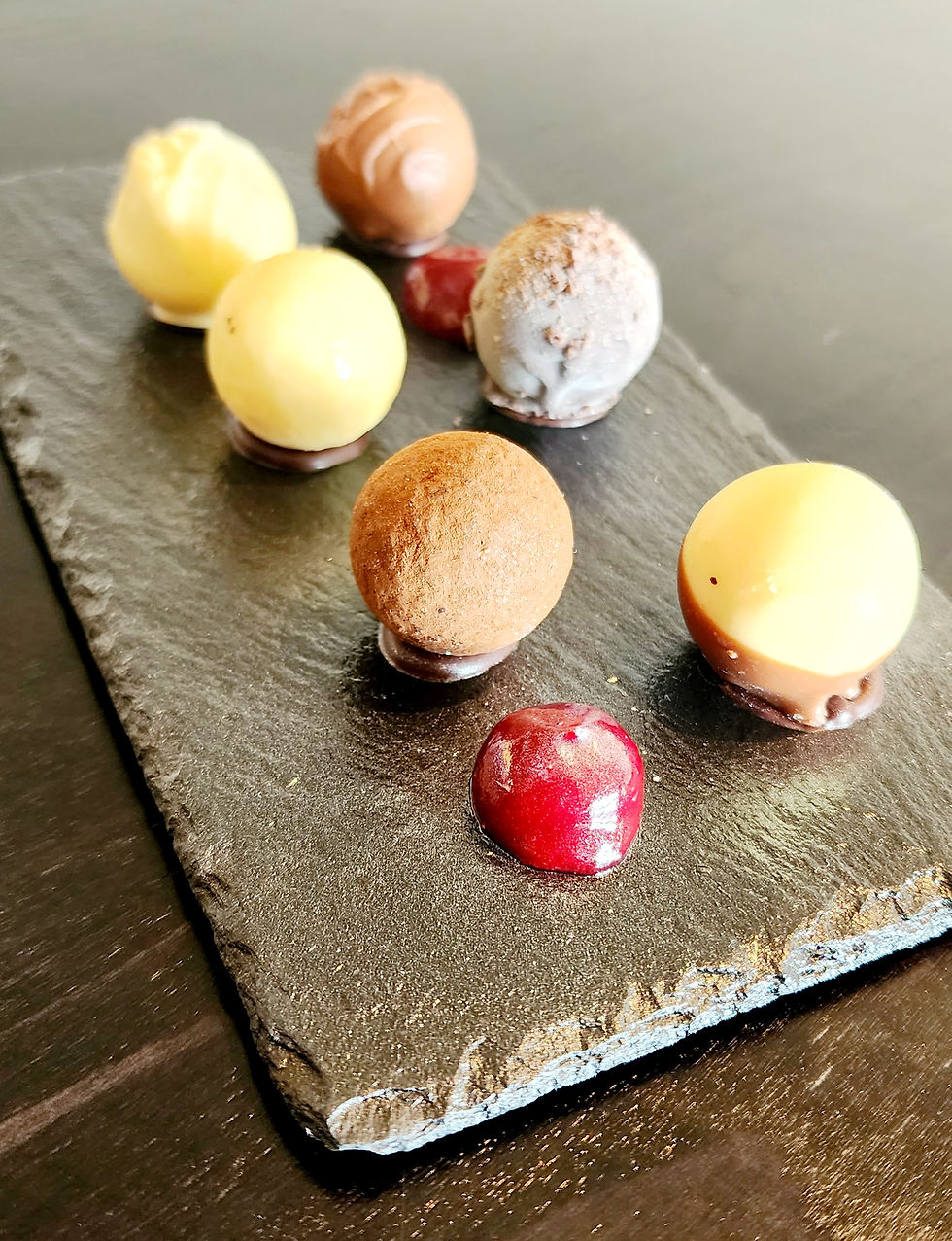 A tray of chocolates