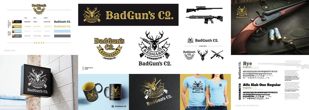 Késmárki Gunsmith BadGun's Co. fegyverjavító műhely – Logótervezés és arculattervezés