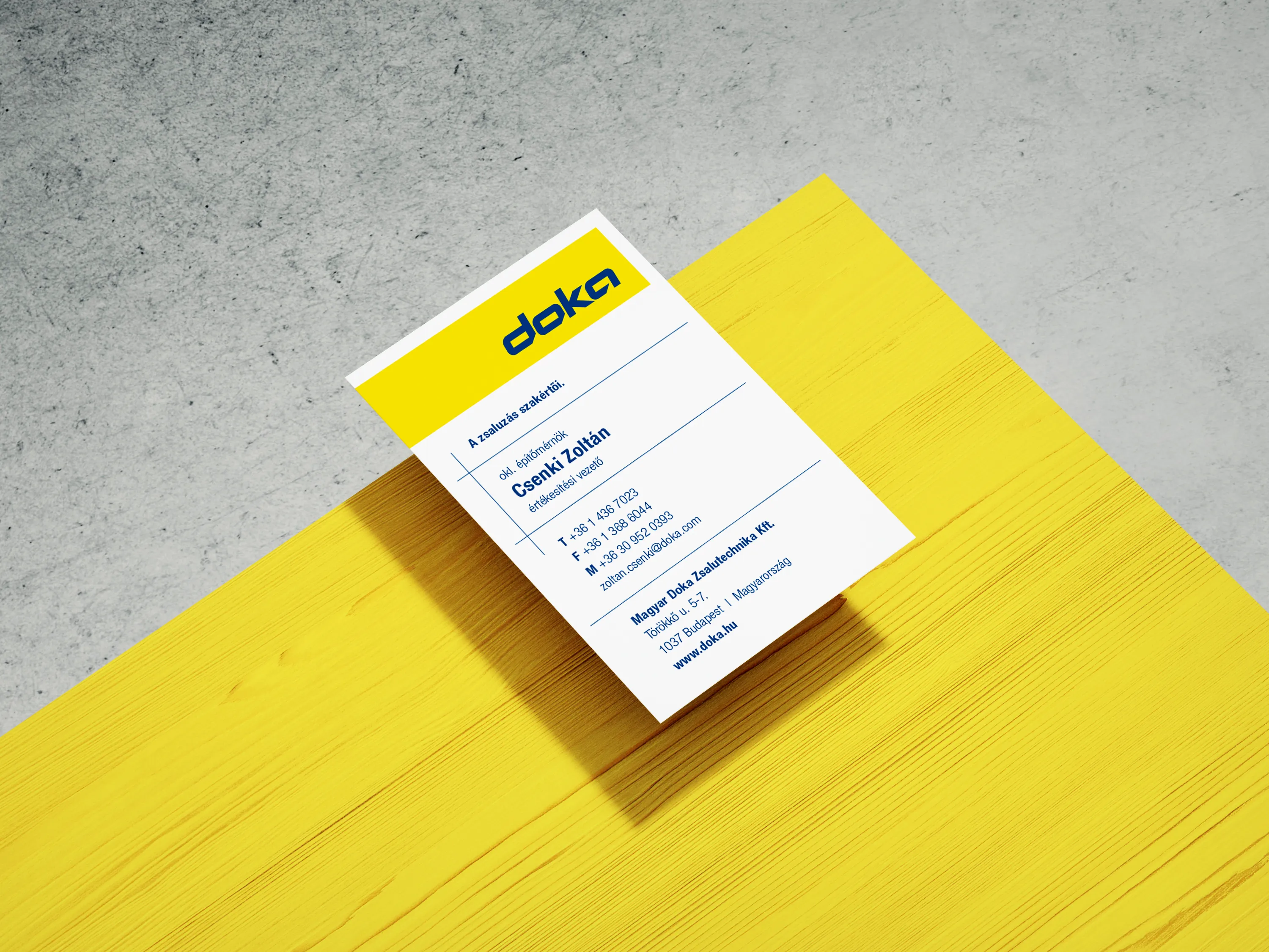 A Magyar Doka vállalati arculat – Névjegy kártya design
