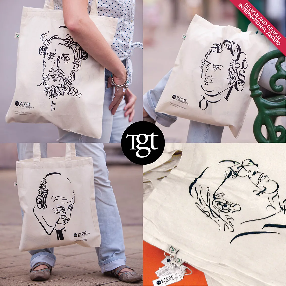 The Great Typographers Portrait Series –  Tote bags banner @ Brandfelelős