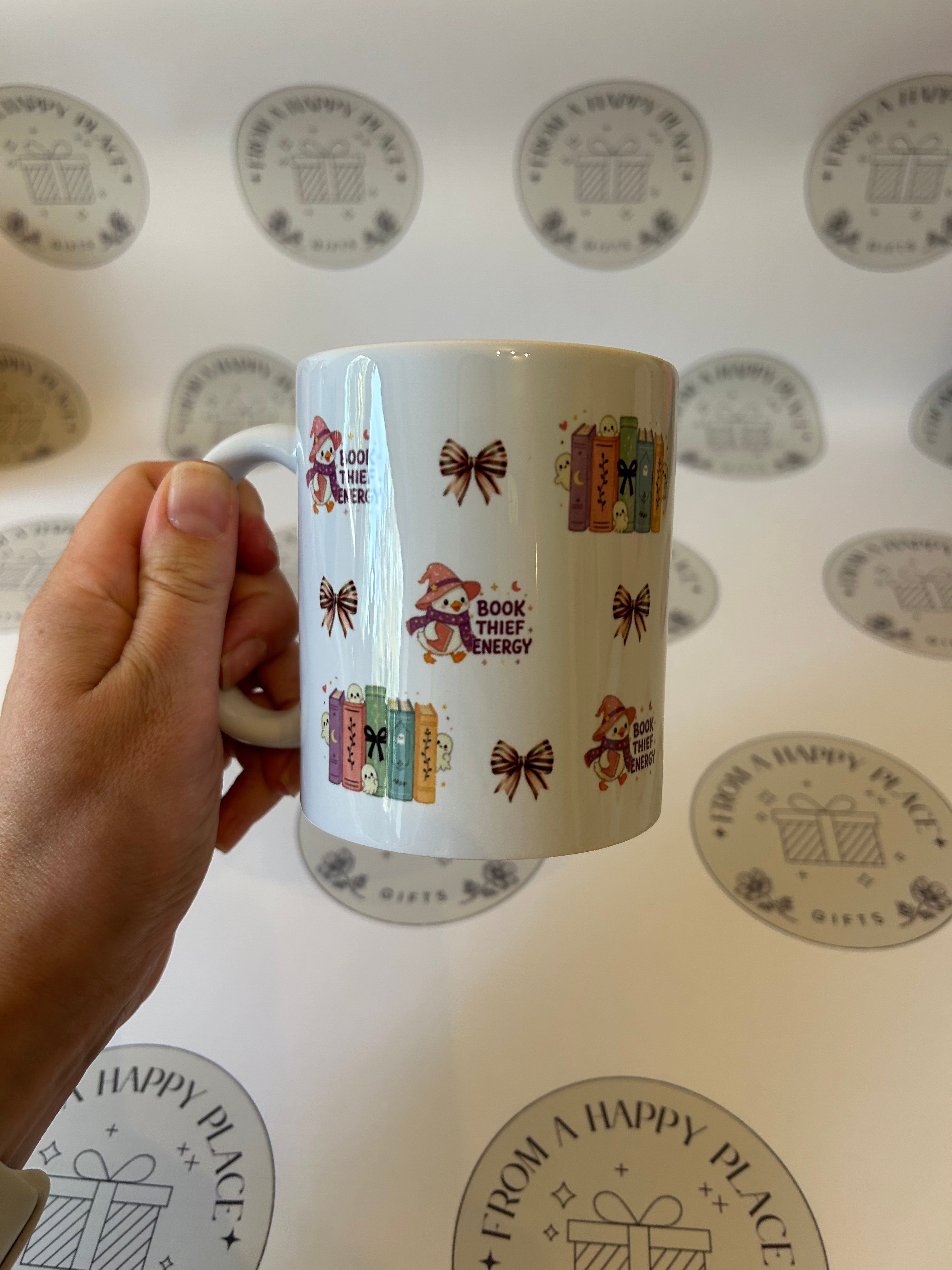 Cute Halloween bookish mug 