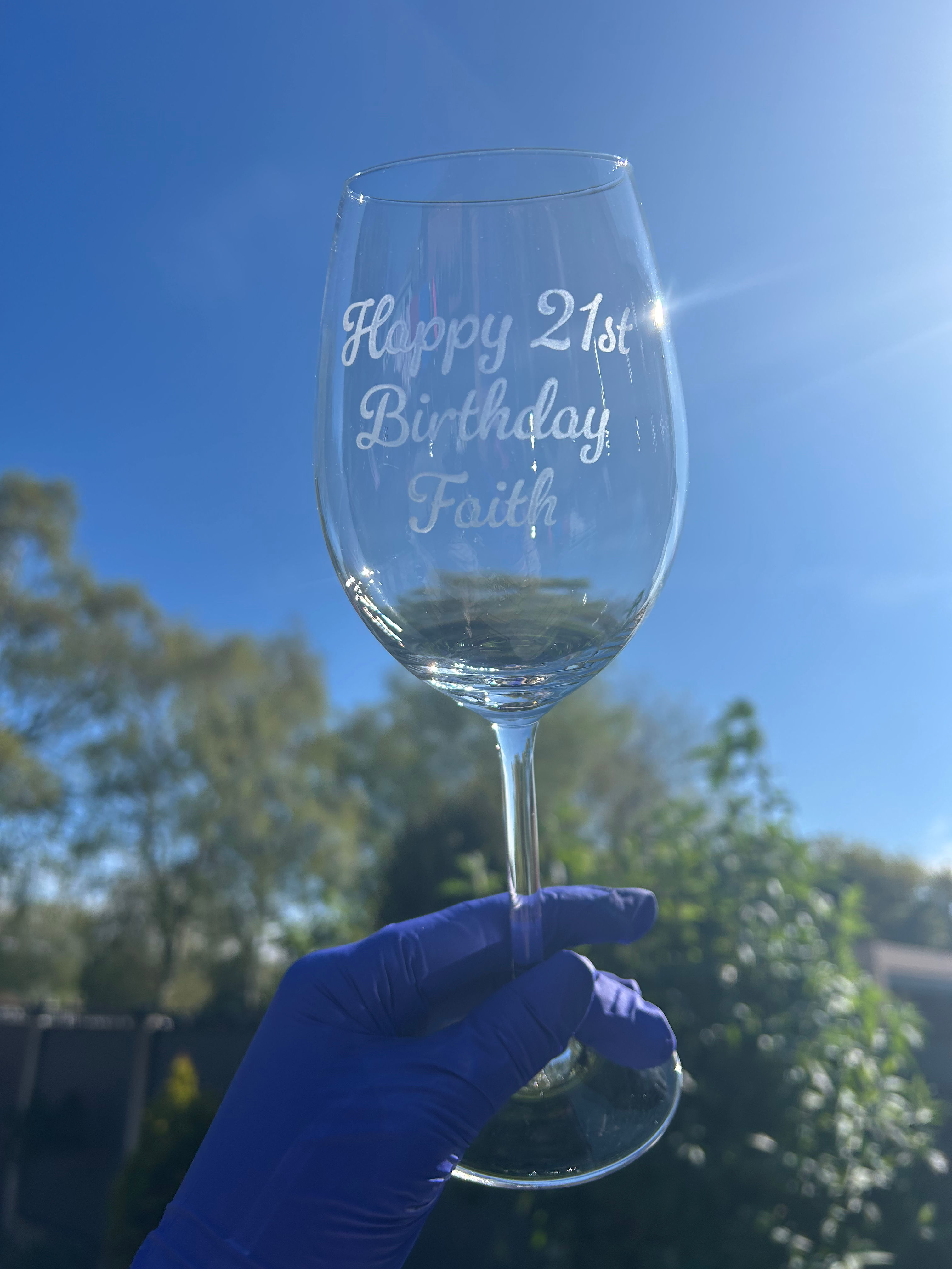 Personalised message and name.
