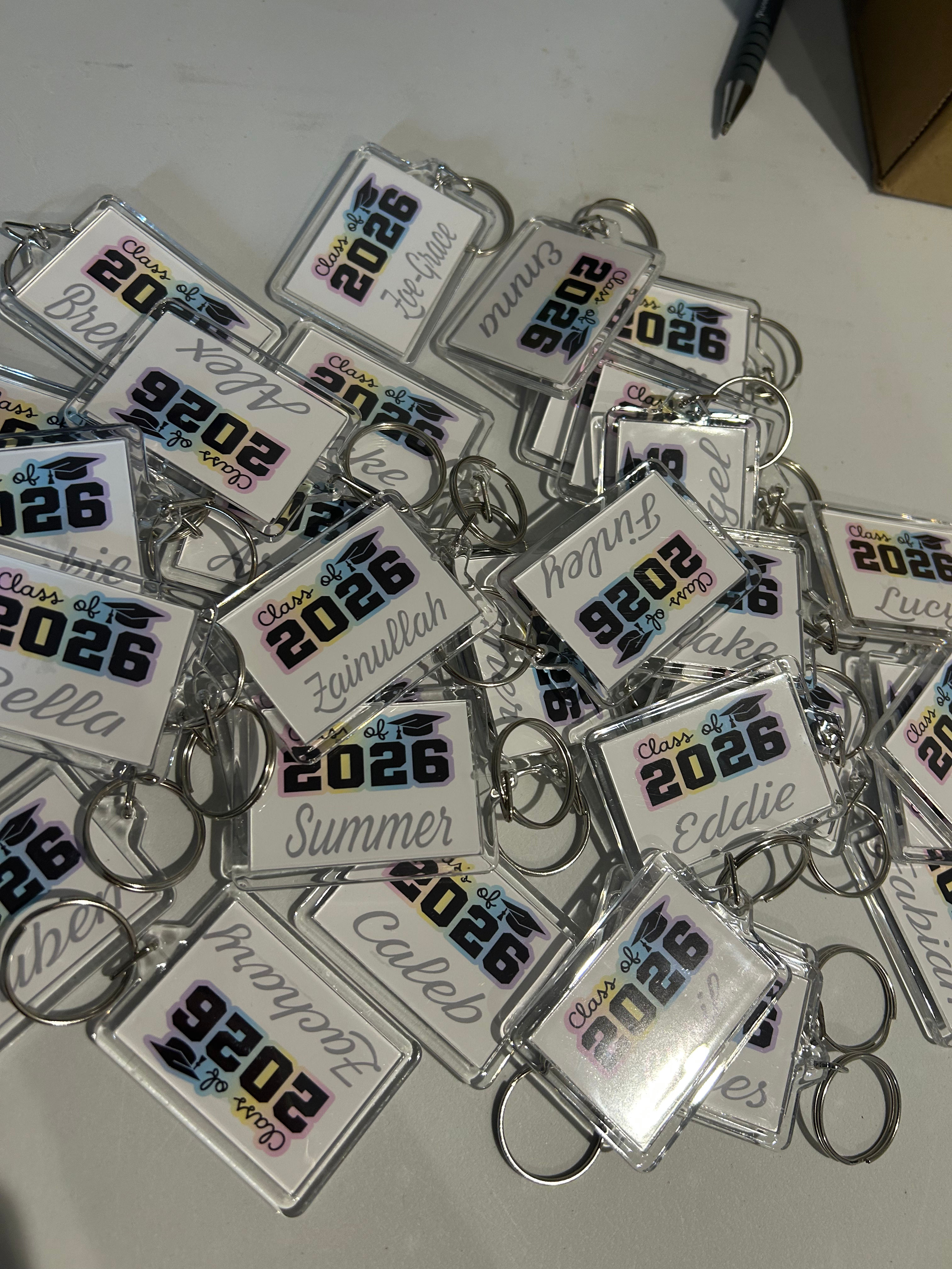 Custom Double sided key rings x10