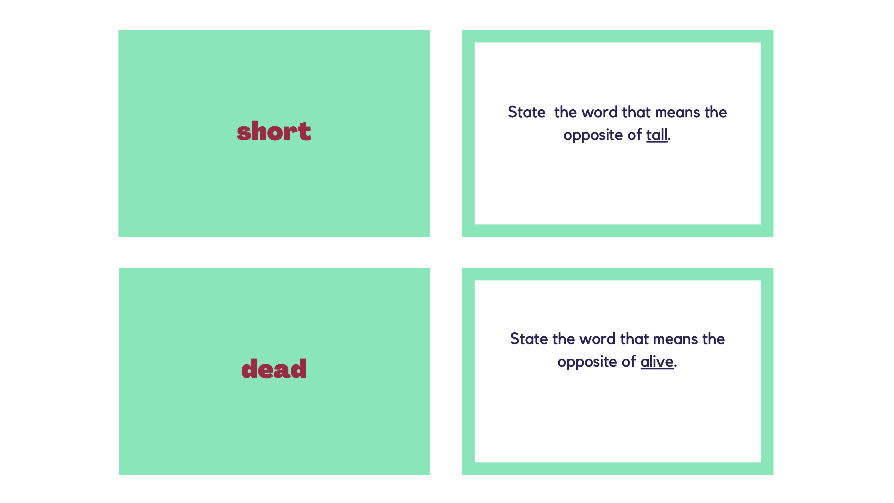 Opposite Flash Cards|English and Spanish|10 English and 10 Spanish Cards